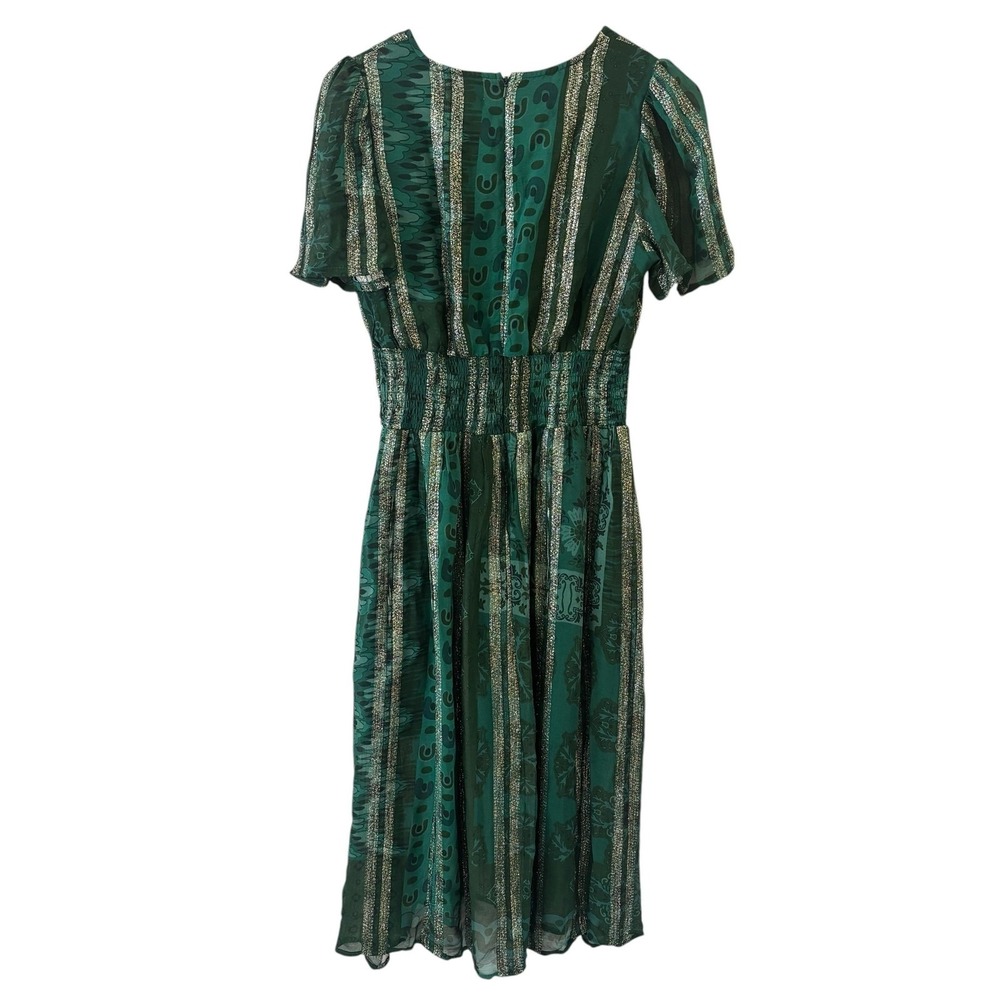 Ciebon Green Spakle Dress Womens‎ S Ruched Fit Flare Midi Cocktail Formal - Picture 2 of 11